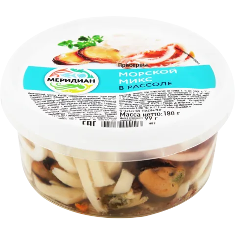 Морской микс в рассоле пл/б 180г Меридиан