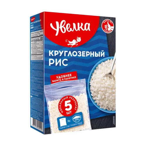 Крупа Увелка рис круглозерный шпифованный 5*80 г