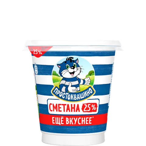 БЗМЖ Сметана Простоквашино 25% 300г стак