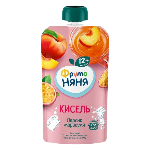 Кисель ФрутоНяня из персика и маракуйи для питания детей раннего возраста 130г.