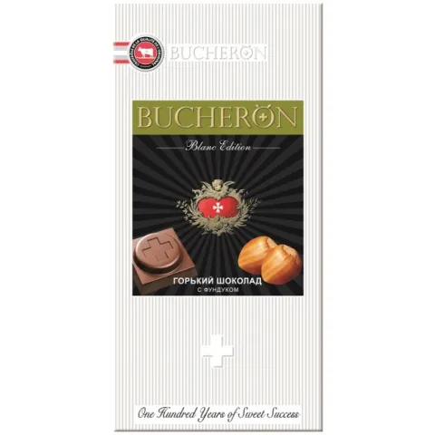 Шоколад BUCHERON BLANC EDITION горький с фундуком 85г
