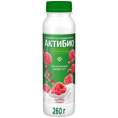 Биойогурт АктиБио с малиной и гранатом 1,5%