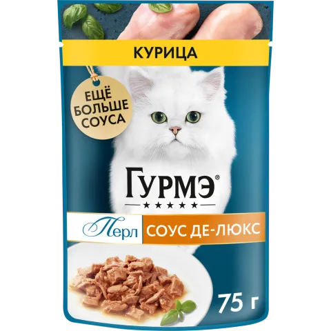 Корм Гурмэ Перл д/кошек влажный Соус Курица 75г