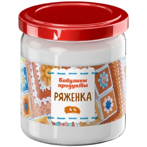 БЗМЖ Ряженка Бабулины продукты 4% 450г