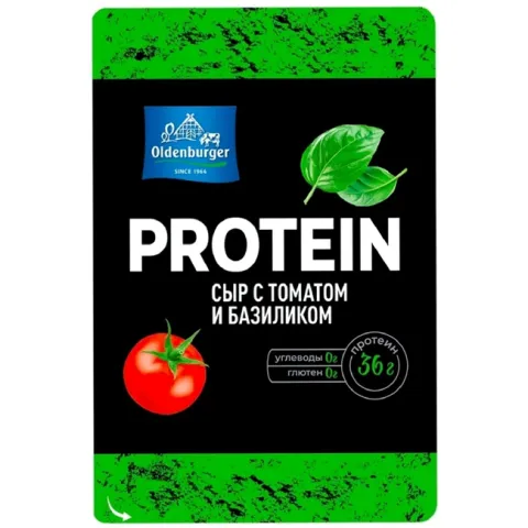 БЗМЖ Сыр Ольденбургер ПРОТЕИНОВЫЙ с томатом и базиликом 30% 125г мини ломтики