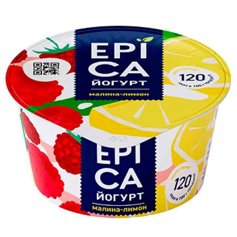 БЗМЖ Йогурт EPICA Малина-Лимон 4,8% 130г стакан