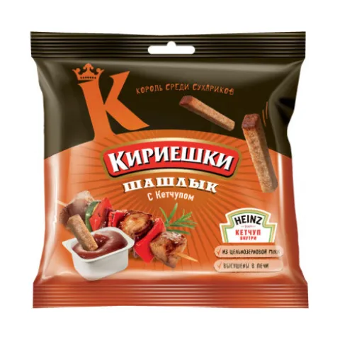 Сухарики Кириешки шашлык 60+25г + кетч Хайнц