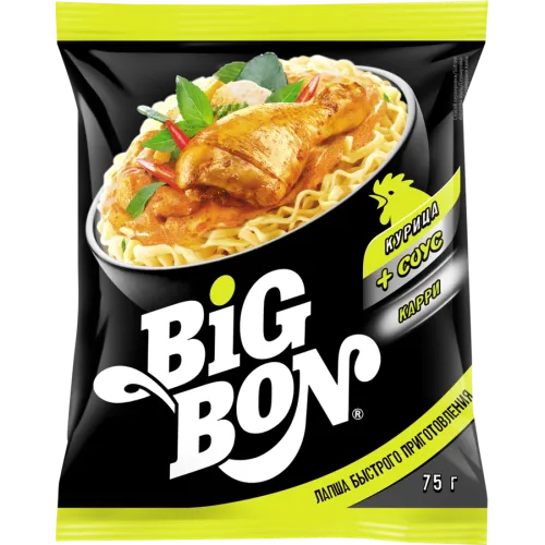 Лапша BIGBON Курица и соус карри, 75г