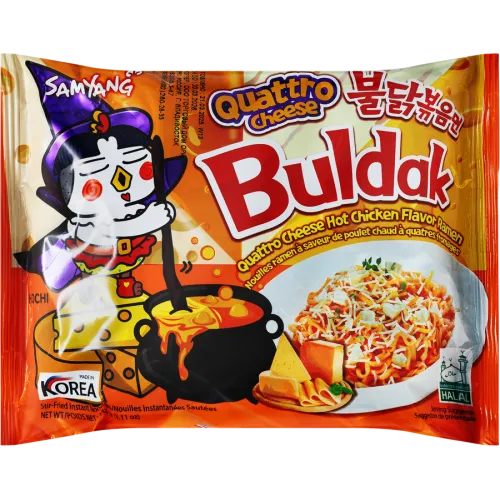 Лапша Samyang Buldak в соусе 4 сыра, со вкусом острой курицы, 145 г