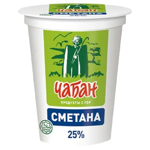 БЗМЖ Сметана Чабан 25% 300г стакан