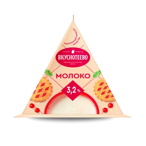 БЗМЖ Молоко Вкуснотеево ультрапаст 3,2% 02л тетра-пак