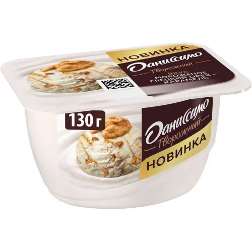 БЗМЖ Творог Даниссимо Мороженое грецкий орех-карамель 5,4% 130г