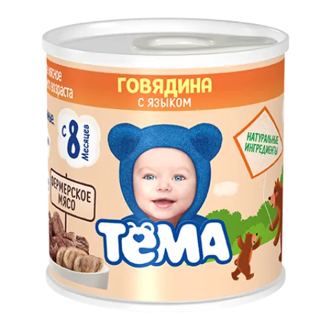 Пюре Тема говядина-язык 90г жб