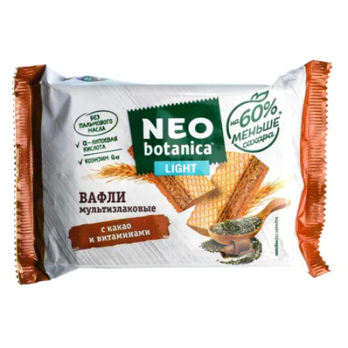 Вафли Нео ботаника Лайт мультизлак с какао и витаминами 145г