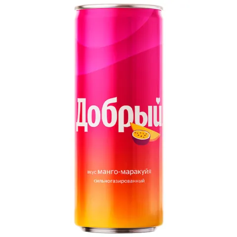 Напиток б/а Добрый Манго-Маракуйя ароматиз с/г н/к 0,33л ж/б