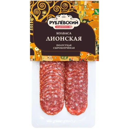 Колбаса Лионская Рублевский с/к п/с в/у нарезка 80г