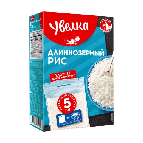 Крупа Увелка рис длинозерный 5*80 г