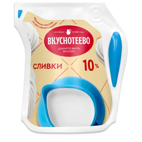 БЗМЖ Сливки ультрапаст Вкуснотеево 10% 125г
