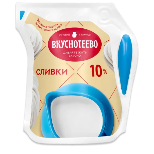 Сливки Вкуснотеево ультрапастеризованные 10%