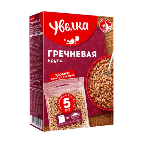 Крупа Увелка гречневая экстра 5*80 г