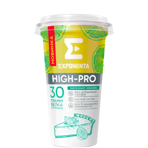 БЗМЖ Напиток Экспонента Хей Про к/м обезжир лимонный чизкейк 250г