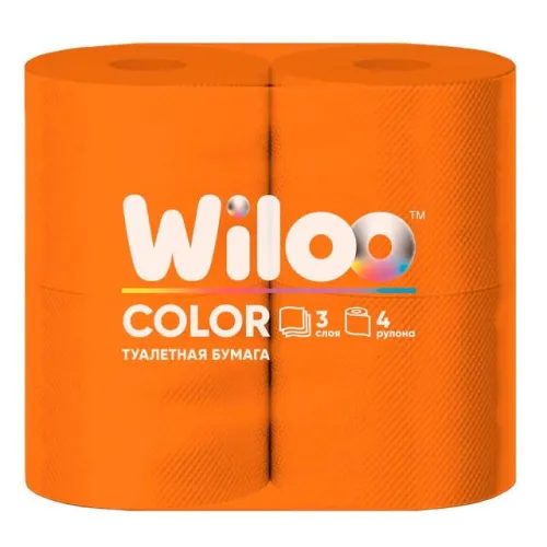 Туалетная бумага Wiloo оранжевая 3сл 4рул