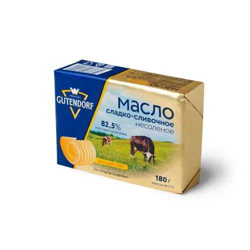 БЗМЖ Масло сладко-сливочное не соленое Gutendorf 82,5% 180г