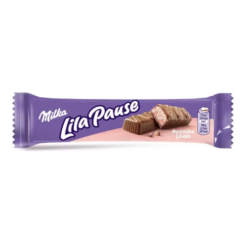 Milka Лила Пауза батончик с клубничной начинкой 34г