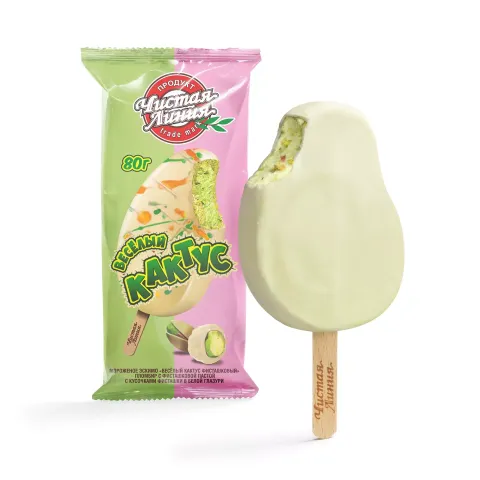 БЗМЖ Мороженое Чистая Линия веселый кактус фисташковый 80г