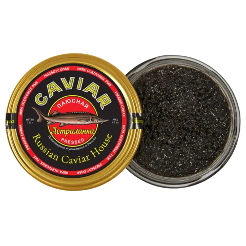 Икра паюсная сибирского ленского осетра пастеризованная Астраханка ст/б 120 г