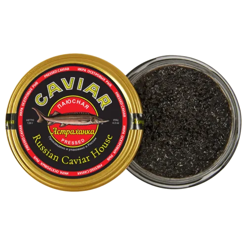Икра паюсная сибирского ленского осетра пастеризованная Астраханка ст/б 120 г