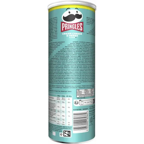 Чипсы картофельные со вкусом сливочного сыра и зелени Pringles тубус 165г