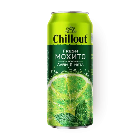 Напиток б/а газ Чиллаут Фреш Мохито со вкусом лайм и мята 0,45 л ж/б