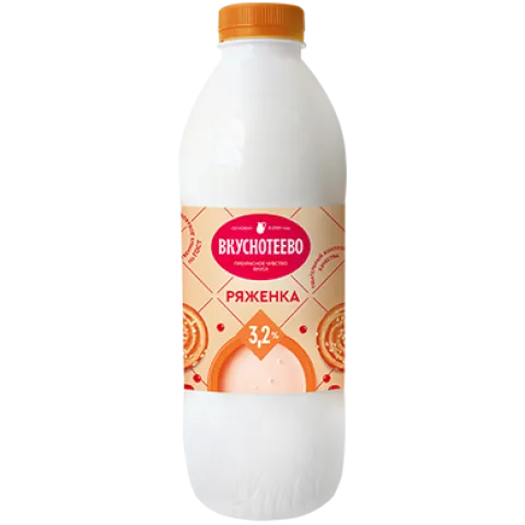 БЗМЖ Ряженка Вкуснотеево 3,2% 900г бут