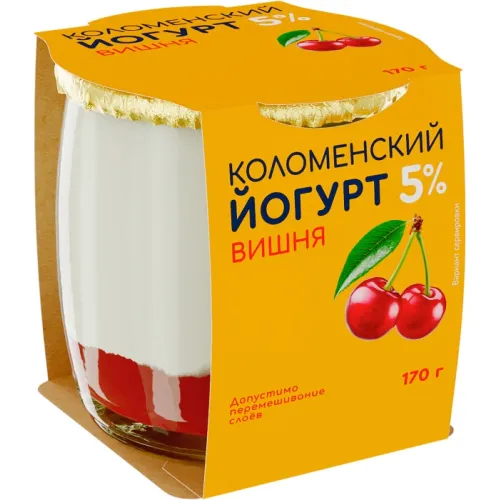 Йогурт вишня ст.б. Коломенский 5% 170г