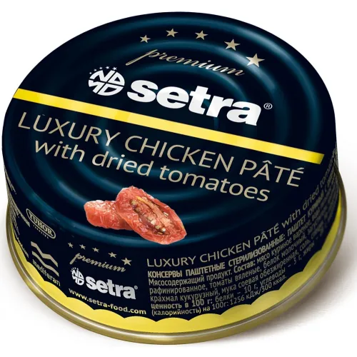 Паштет Сетра куриный с вялеными томатами 100г ж/б