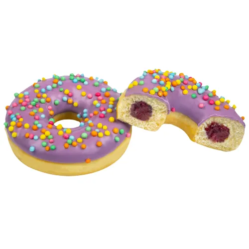 Донат с начинкой Ягоды и посыпкой красочные брызги 70г 