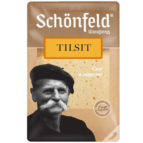 БЗМЖ Сыр Тильзитер Schonfeld 45% нарезка 125г