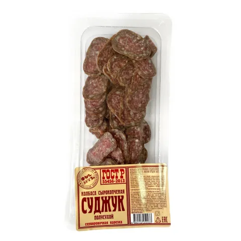 Суджук сырокопченный ГОСТ (нарезка) Динской МК,100гр