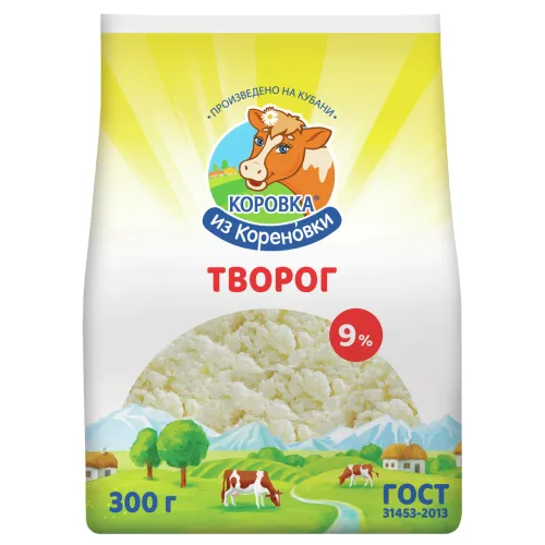 БЗМЖ Творог КизК 9% 300г пакет