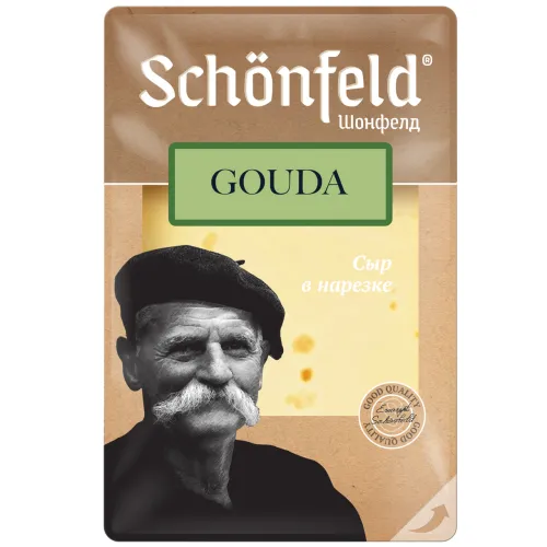 БЗМЖ Сыр Гауда Schonfeld 45% нарезка 125г