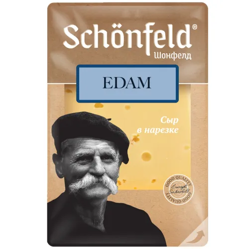 Сыр Schönfeld Эдам 45% нарезка (125 г)