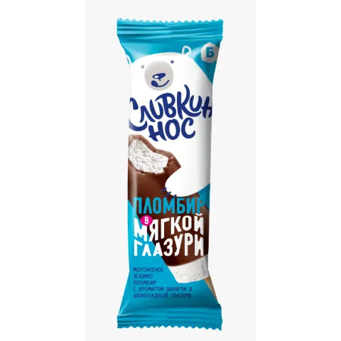 Мороженое пломбир Сливкин нос Ванильное эскимо ГОСТ 15%, 60г
