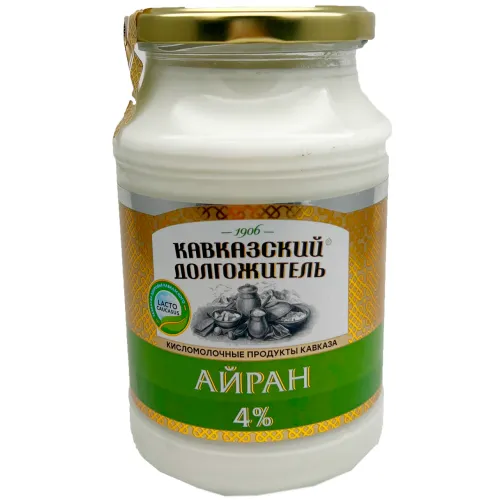 Напиток кисломолочный Айран 4% Кавказский долгожитель 900г
