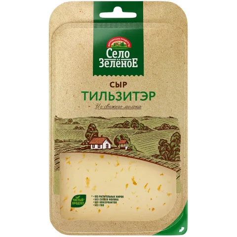 БЗМЖ Сыр Село Зеленое Тильзитэр 50% нарезка 130г