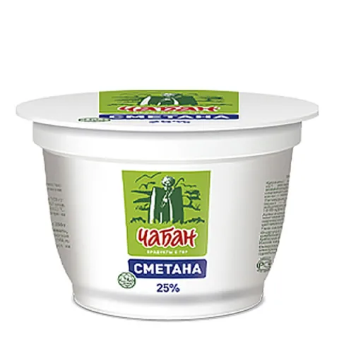 БЗМЖ Сметана Чабан 25% 180г стакан