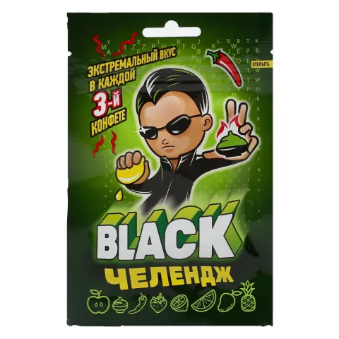 Жевательная конфета Black Челендж Фанты с татуировкой 15г Китай