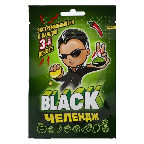 Жевательная конфета Black Челендж Фанты с татуировкой 15г Китай