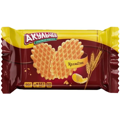 Печенье вафельное Акульчев Крэмблы 180г