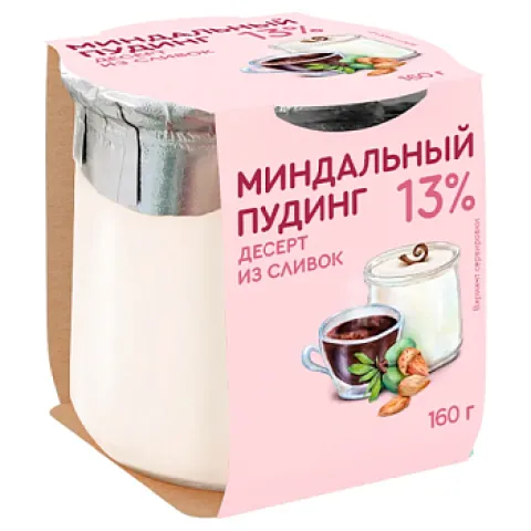 БЗМЖ Десерт Коломенский Миндальный пудинг из сливок 13% 160г ст/б